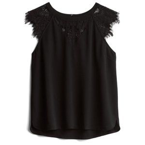Jarred Lace Detail Cap-Sleeve Blouse